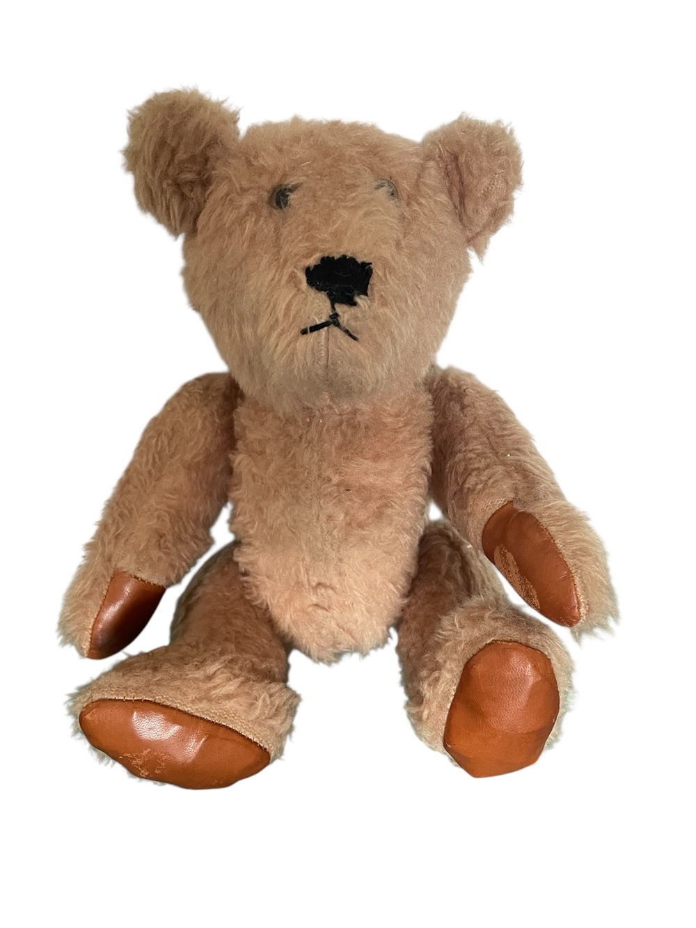 Vintage Jointed Teddy Bear - hand stitched 12”